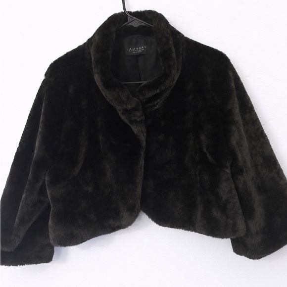 Laundry By Shelli Segal Jackets & Blazers - Laundry by Shelli Segal Dark Faux Fur Coat